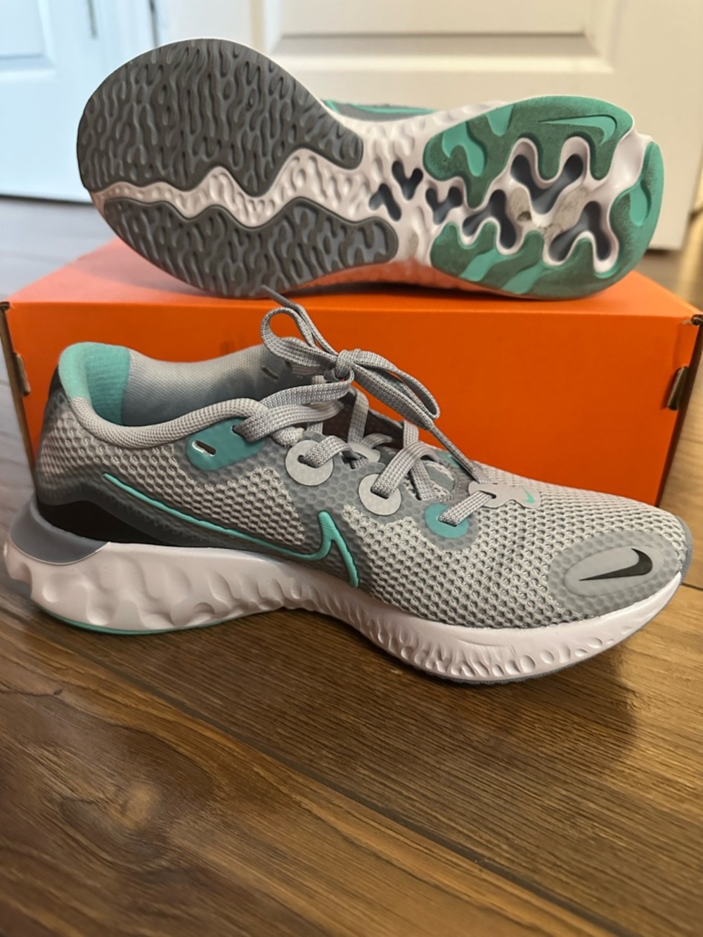 Nike Renew  Women's Gray and Teal Running Sneakers